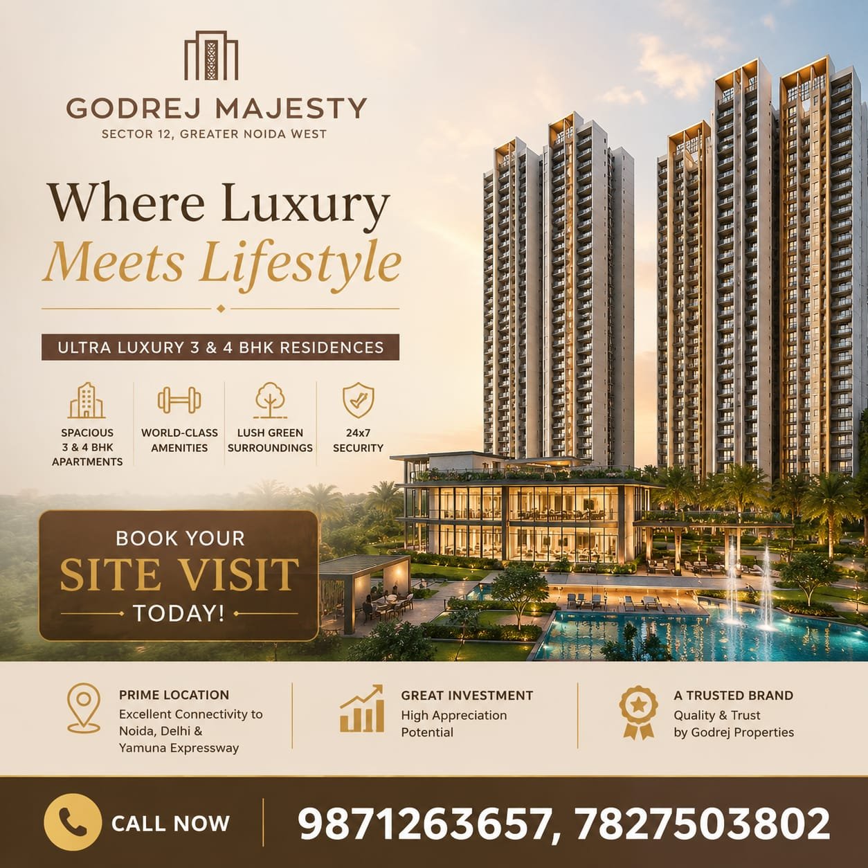 Buy Luxury Apartment in Greater Noida | Godrej Majesty